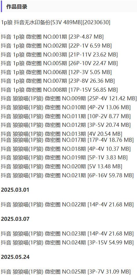 1p狼(狼狼喵) – 微密圈写真&视频合集【持续更新中】-1