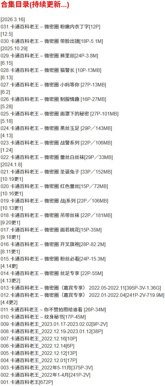 卡通百科老王 – 微密圈写真合集【持续更新中】-1