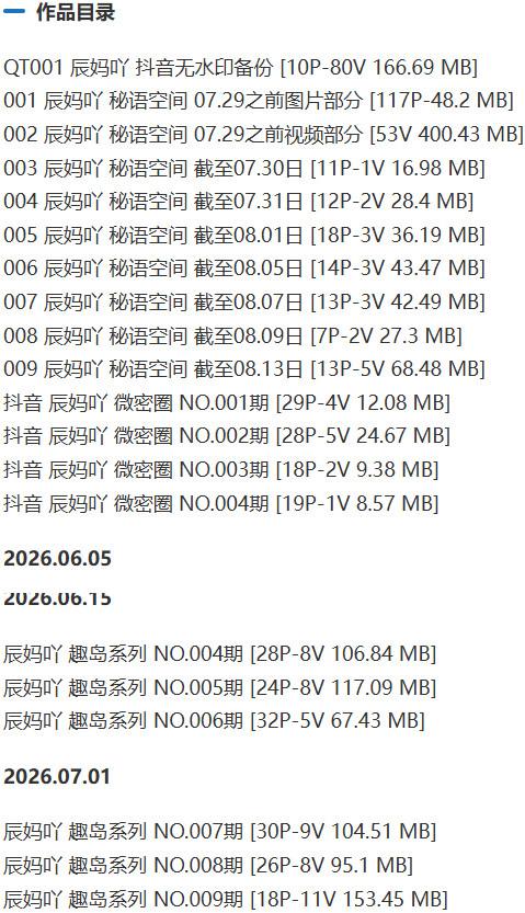 辰妈吖 – 微密圈/秘语空间等写真&视频合集【持续更新中】